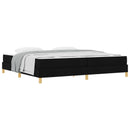 vidaXL Boxrugós ágy matracmal Fekete 200 x 200 cm szövet