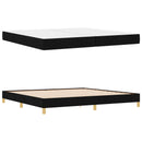 vidaXL Boxrugós ágy matracmal Fekete 200 x 200 cm szövet