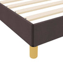 vidaXL Boxrugós ágy matracmal Sötét Barna 200 x 200 cm szövet