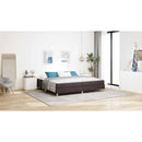vidaXL Boxrugós ágy matracmal Sötét Barna 200 x 200 cm szövet