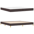 vidaXL Boxrugós ágy matracmal Sötét Barna 200 x 200 cm szövet