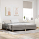 vidaXL Boxrugós ágy matracmal Tópszínű 200 x 200 cm szövet