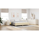 vidaXL Boxrugós ágy matracmal Krém 200 x 200 cm szövet