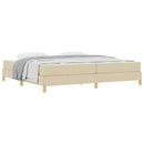 vidaXL Boxrugós ágy matracmal Krém 200 x 200 cm szövet