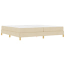 vidaXL Boxrugós ágy matracmal Krém 200 x 200 cm szövet