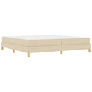 vidaXL Boxrugós ágy matracmal Krém 200 x 200 cm szövet