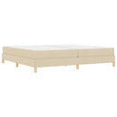 vidaXL Boxrugós ágy matracmal Krém 200 x 200 cm szövet