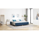 vidaXL Boxrugós ágy matracmal Kék 200 x 200 cm szövet