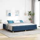 vidaXL Boxrugós ágy matracmal Kék 200 x 200 cm szövet
