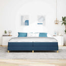 vidaXL Boxrugós ágy matracmal Kék 200 x 200 cm szövet