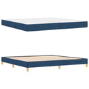 vidaXL Boxrugós ágy matracmal Kék 200 x 200 cm szövet