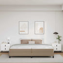 vidaXL Ágykeret matracmal Cappuccino 200 x 200 cm szövet