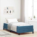 vidaXL Boxrugós ágy matracmal Sötét kék 90 x 190 cm szövet