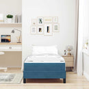 vidaXL Boxrugós ágy matracmal Sötét kék 90 x 190 cm szövet