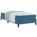 vidaXL Boxrugós ágy matracmal Sötét kék 90 x 190 cm szövet