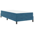 vidaXL Boxrugós ágy matracmal Sötét kék 90 x 190 cm szövet