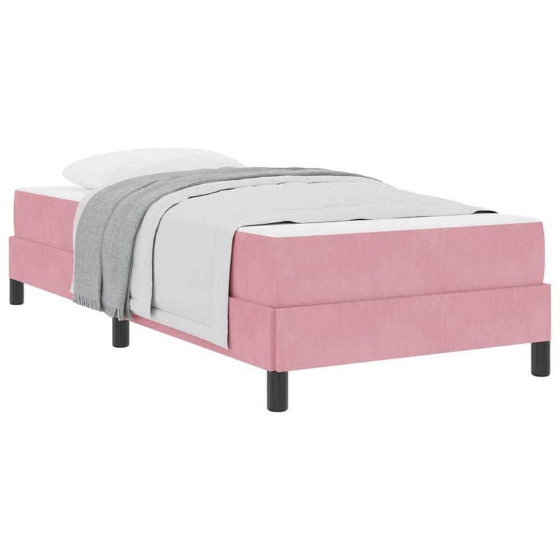 vidaXL Boxspring ágy matraccal matracmal Rózsaszín 90 x 190 cm Bársony