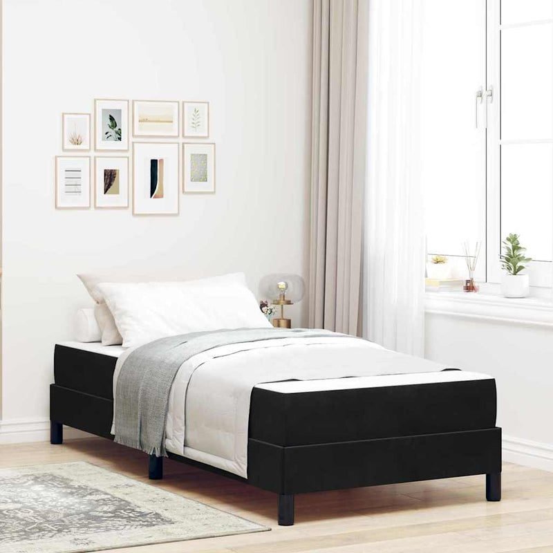 vidaXL Boxspring ágy matraccal matracmal Fekete 90 x 200 cm Bársony