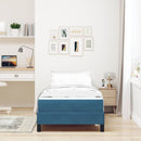 vidaXL Boxrugós ágy matracmal Sötét kék 90 x 200 cm szövet