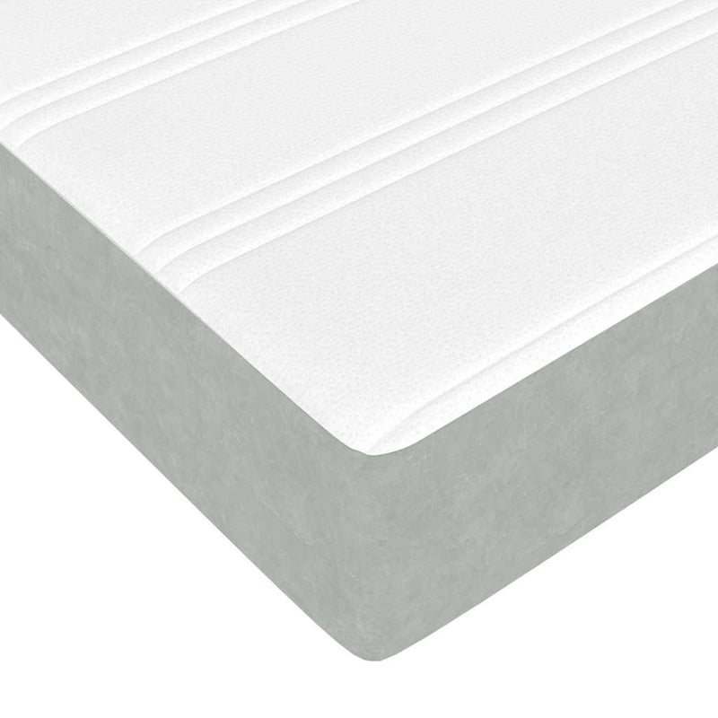 vidaXL Boxspring ágy matraccal Világosszürke 100 x 200 cm Bársony