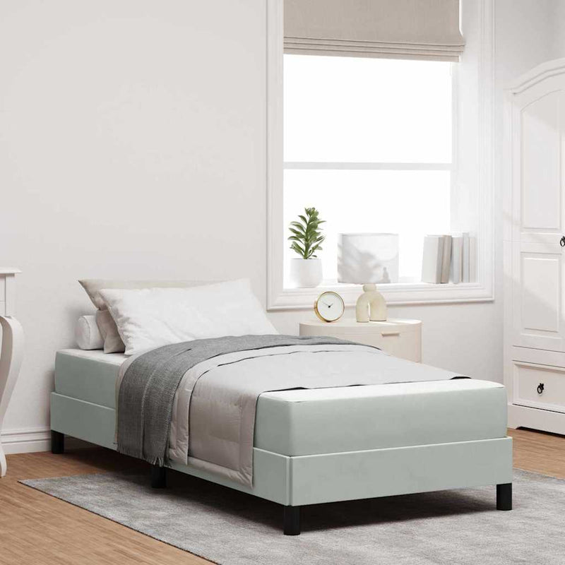 vidaXL Boxspring ágy matraccal Világosszürke 100 x 200 cm Bársony