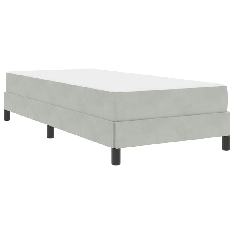 vidaXL Boxspring ágy matraccal Világosszürke 100 x 200 cm Bársony