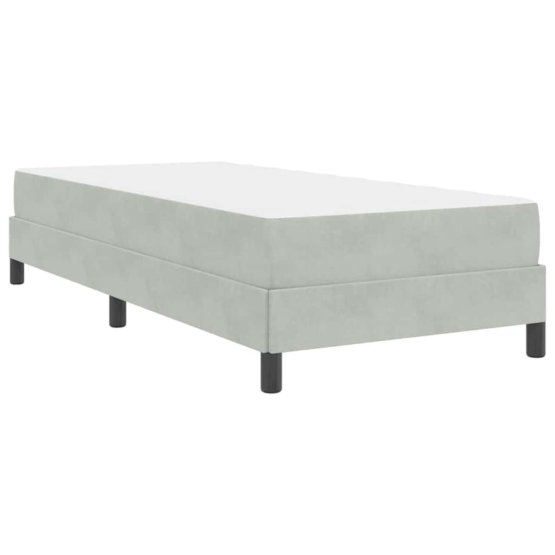 vidaXL Boxspring ágy matraccal Világosszürke 100 x 200 cm Bársony