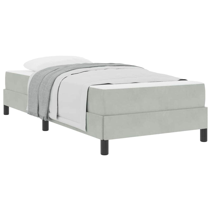 vidaXL Boxspring ágy matraccal Világosszürke 100 x 200 cm Bársony