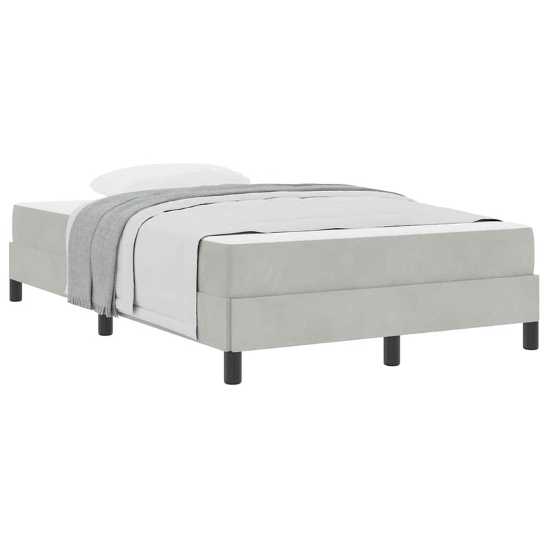 vidaXL Boxspring ágy matraccal Világosszürke 120 x 190 cm Bársony
