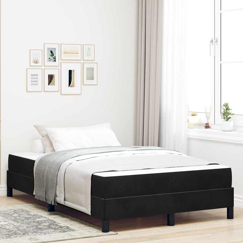 vidaXL Boxspring ágy matraccal matracmal Fekete 120 x 190 cm Bársony