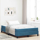 vidaXL Boxrugós ágy matracmal Sötét kék 120 x 190 cm szövet