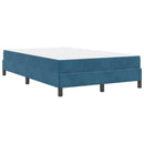 vidaXL Boxrugós ágy matracmal Sötét kék 120 x 190 cm szövet