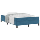 vidaXL Boxrugós ágy matracmal Sötét kék 120 x 190 cm szövet