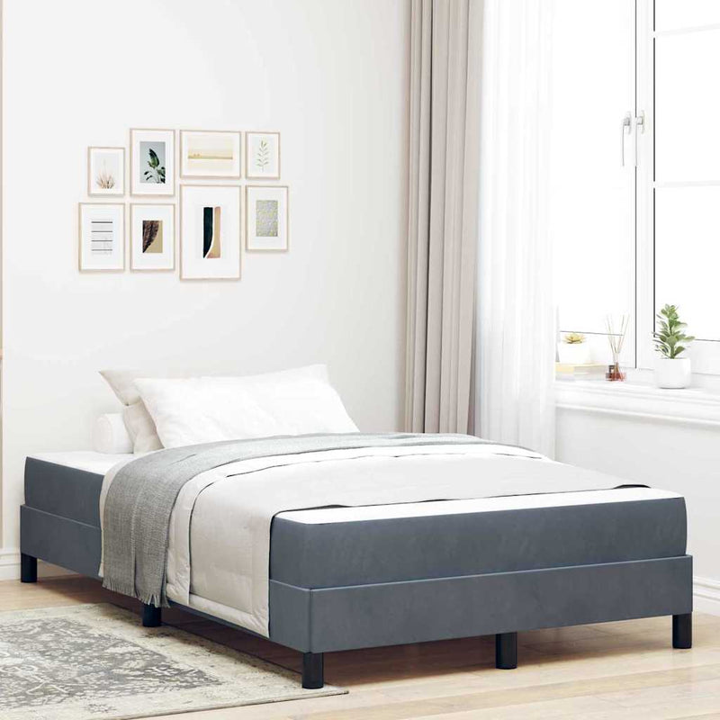 vidaXL Boxspring ágy matraccal Sötétszürke 120 x 200 cm Bársony