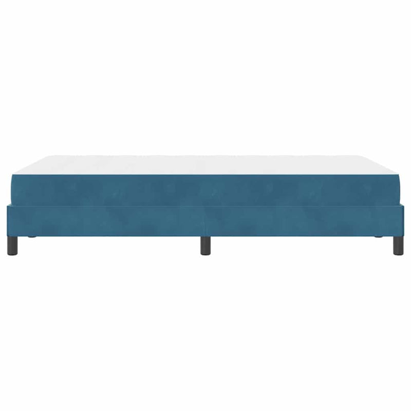 vidaXL Boxspring ágy matraccal Sötét kék 120 x 200 cm Bársony