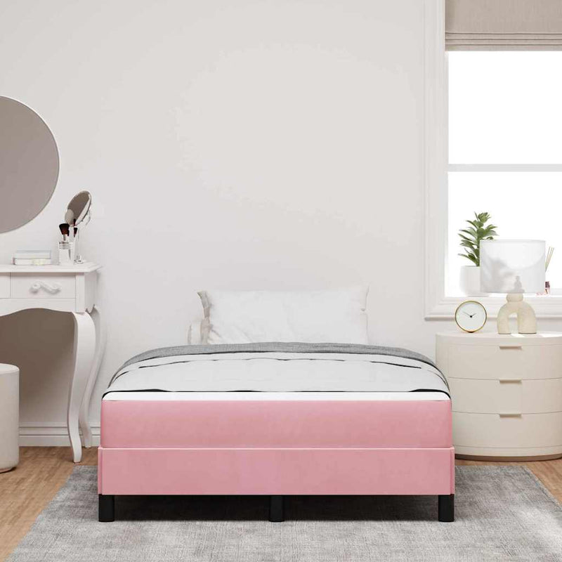 vidaXL Boxspring ágy matraccal Rózsaszín 120 x 200 cm Bársony