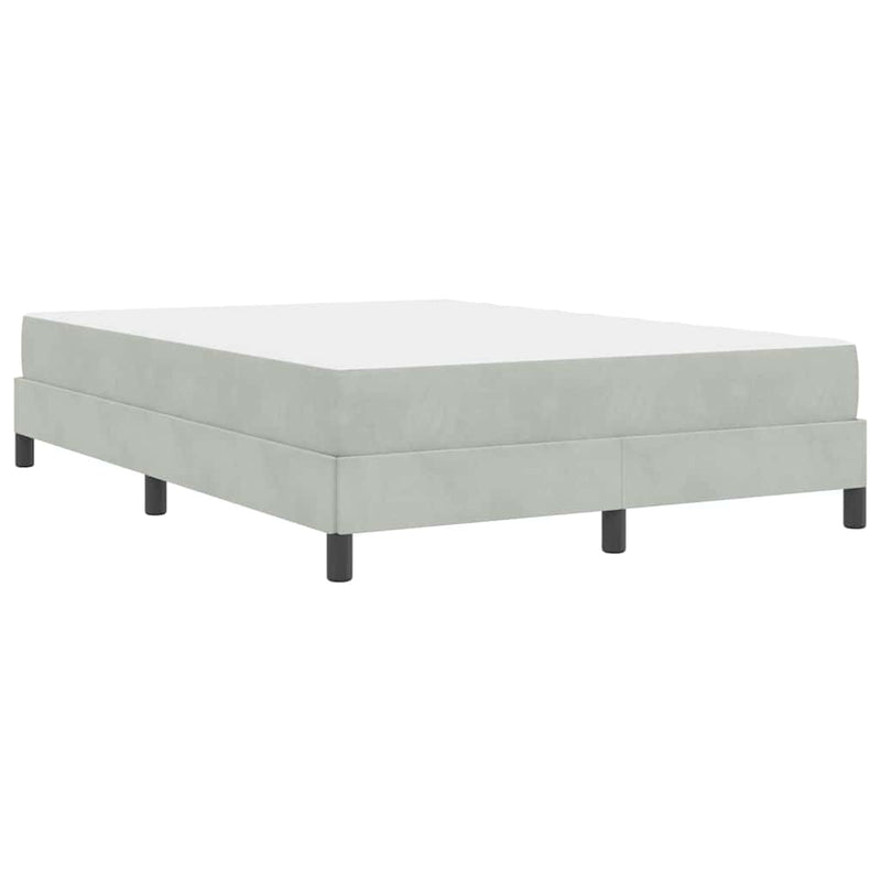 vidaXL Boxspring ágy matraccal Világosszürke 140 x 190 cm Bársony