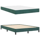 vidaXL Boxspring ágy matraccal Sötétzöld 140 x 190 cm Bársony