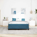 vidaXL Boxrugós ágy matracmal Sötét kék 140 x 190 cm szövet