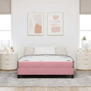 vidaXL Boxspring ágy matraccal Rózsaszín 140 x 190 cm Bársony