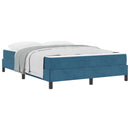 vidaXL Boxrugós ágy matracmal Sötét kék 140 x 200 cm szövet
