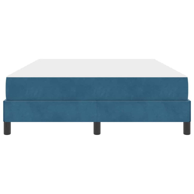 vidaXL Boxspring ágy matraccal Sötét kék 140 x 200 cm Bársony