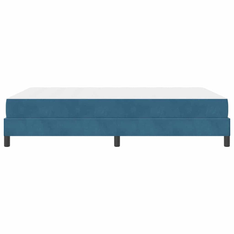vidaXL Boxspring ágy matraccal Sötét kék 140 x 200 cm Bársony