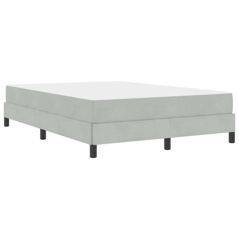 vidaXL Boxspring ágy matraccal Világosszürke 160 x 200 cm Bársony