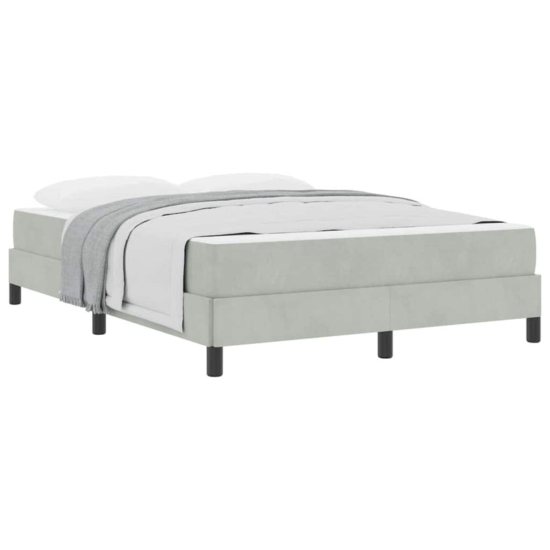 vidaXL Boxspring ágy matraccal Világosszürke 160 x 200 cm Bársony