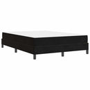 vidaXL Boxrugós ágy matracmal Fekete 160 x 200 cm szövet