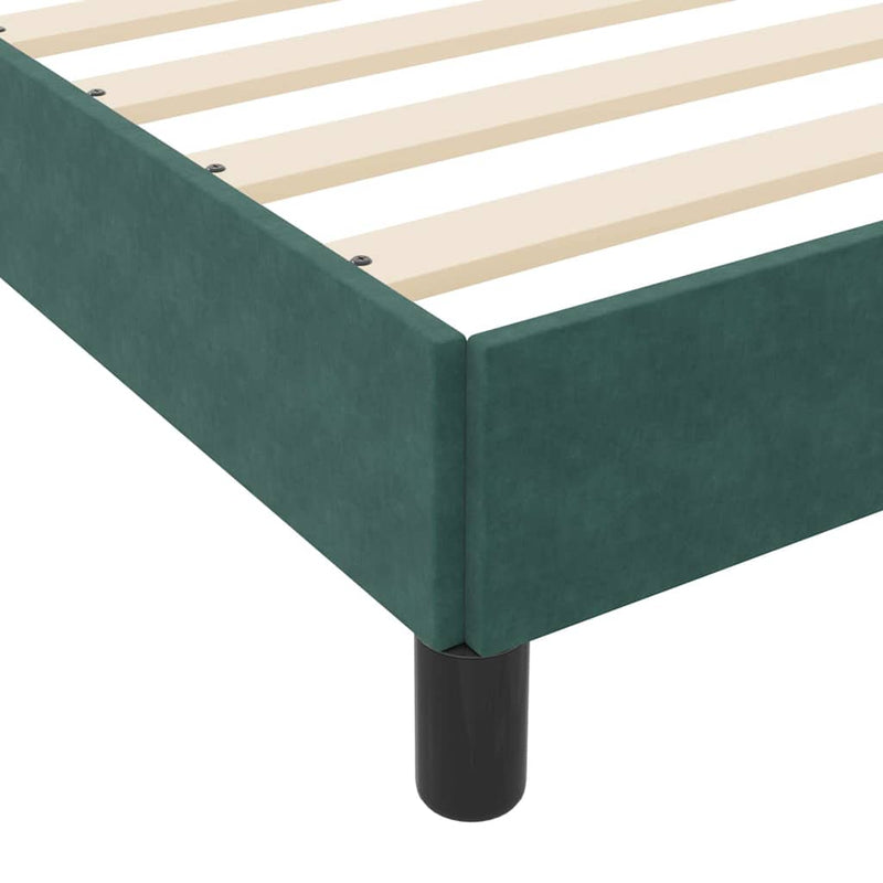 vidaXL Boxspring ágy matraccal Sötétzöld 160 x 200 cm Bársony