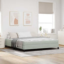 vidaXL Boxrugós ágy matracmal Világosszürke 180 x 200 cm szövet