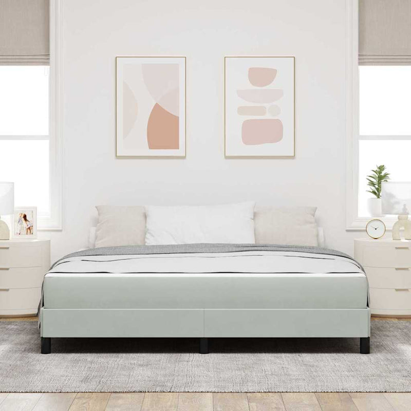 vidaXL Boxspring ágy matraccal Világosszürke 180 x 200 cm Bársony