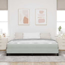 vidaXL Boxrugós ágy matracmal Világosszürke 180 x 200 cm szövet